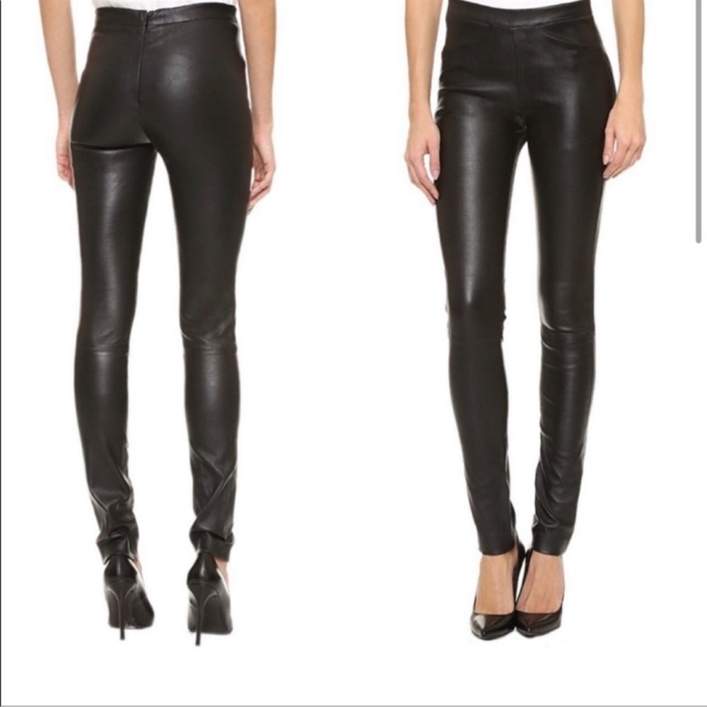 Zadig & Voltaire Deluxe Pharel Cuir Black Leather Leggings 38 Medium